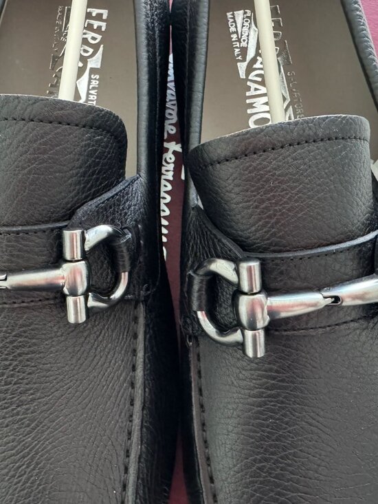 Ferragamo Men\'s Black Driving Moccasin Shoes - Size 11.5EE main image 4